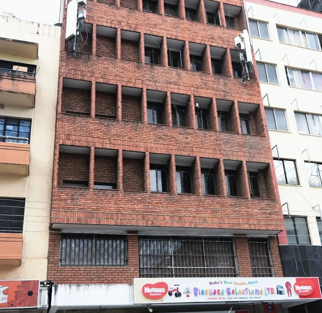 Exterior view of Dev Towers on Biashara Street in Nairobi